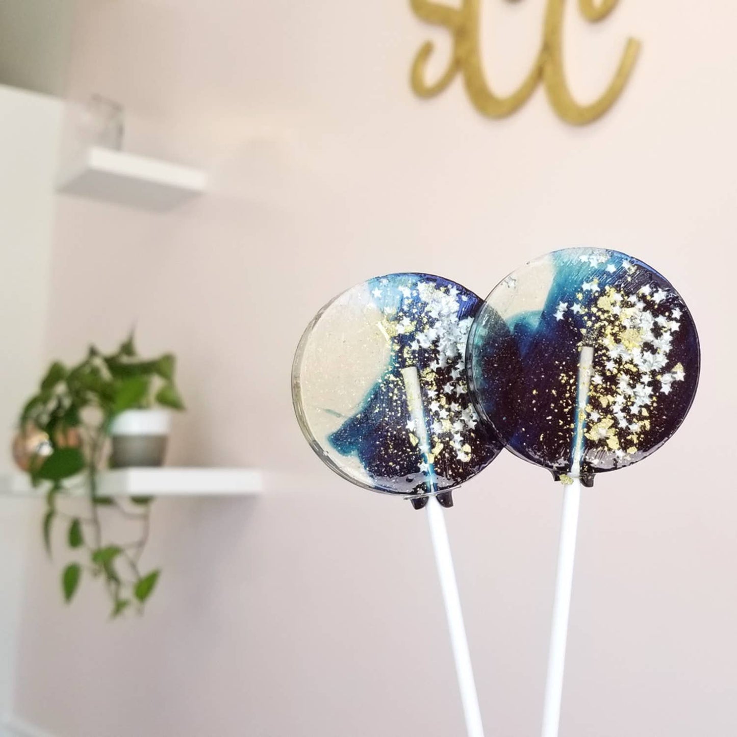 Navy Star Galaxy Lollipop, Blueberry Flavor