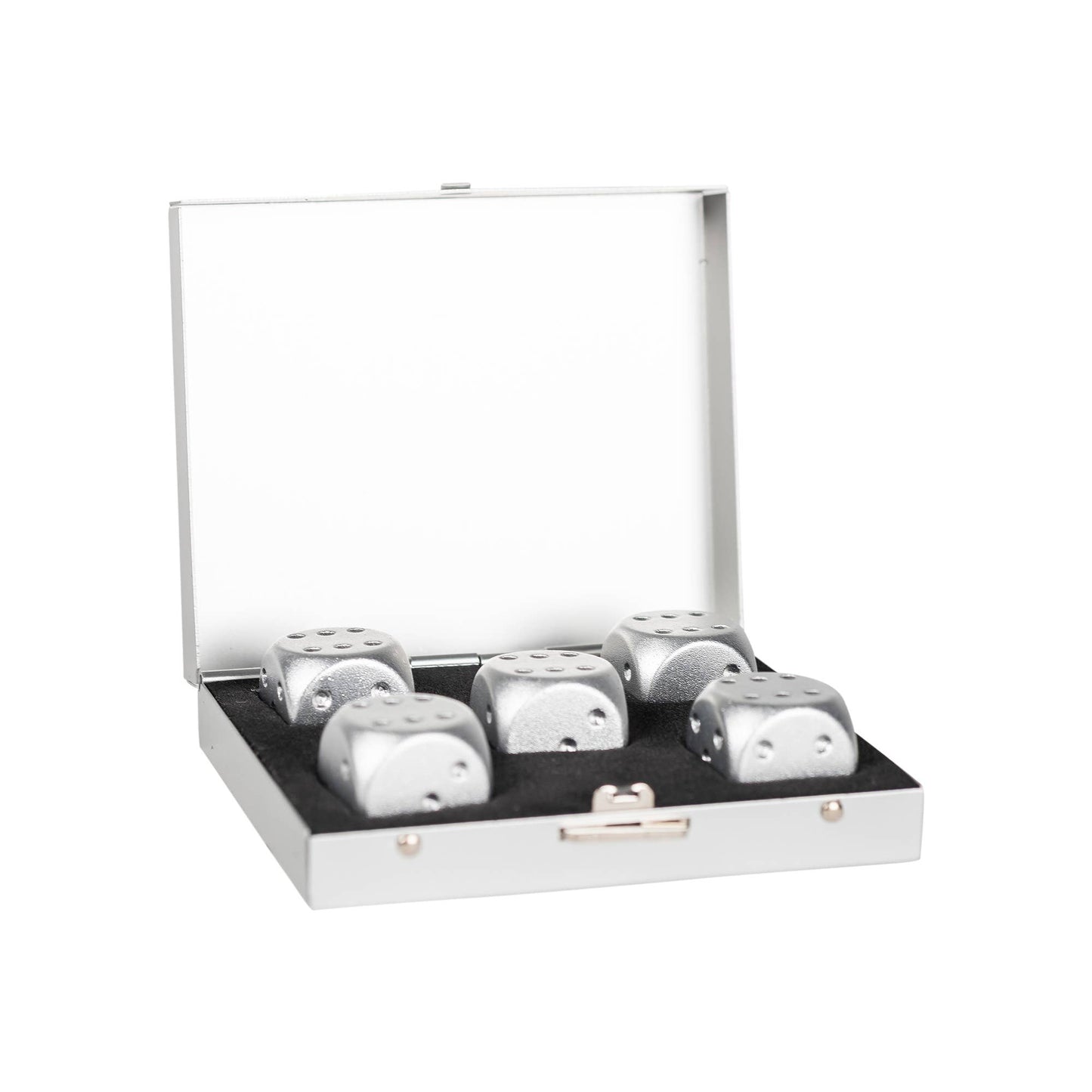 Men's Brushed Stainless Dice Set: Gold