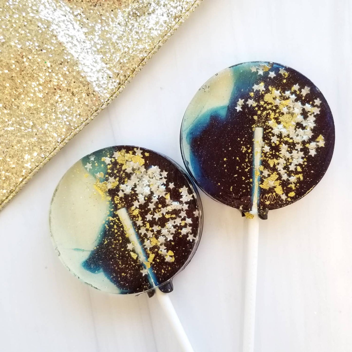 Navy Star Galaxy Lollipop, Blueberry Flavor
