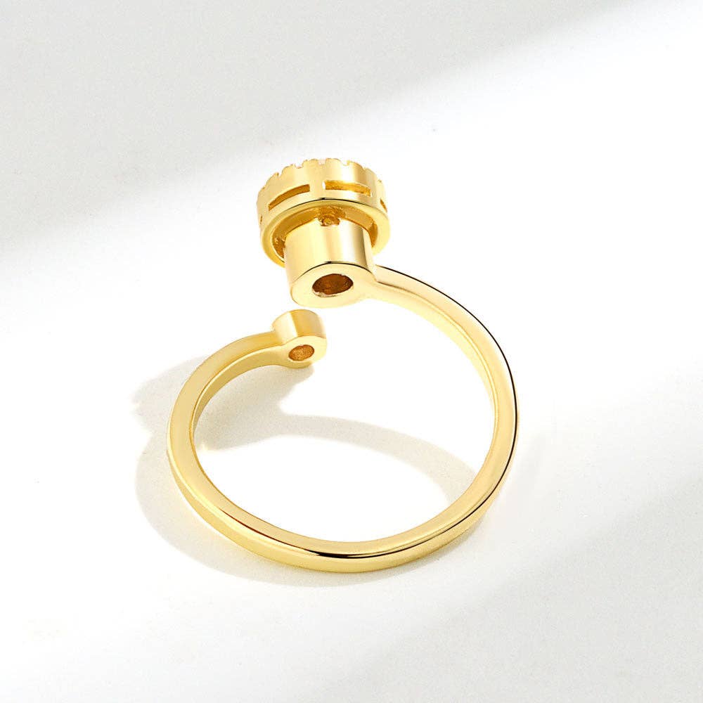 Opal Anxiety Fidget Spinner Stacking Ring in Solid Copper: Gold