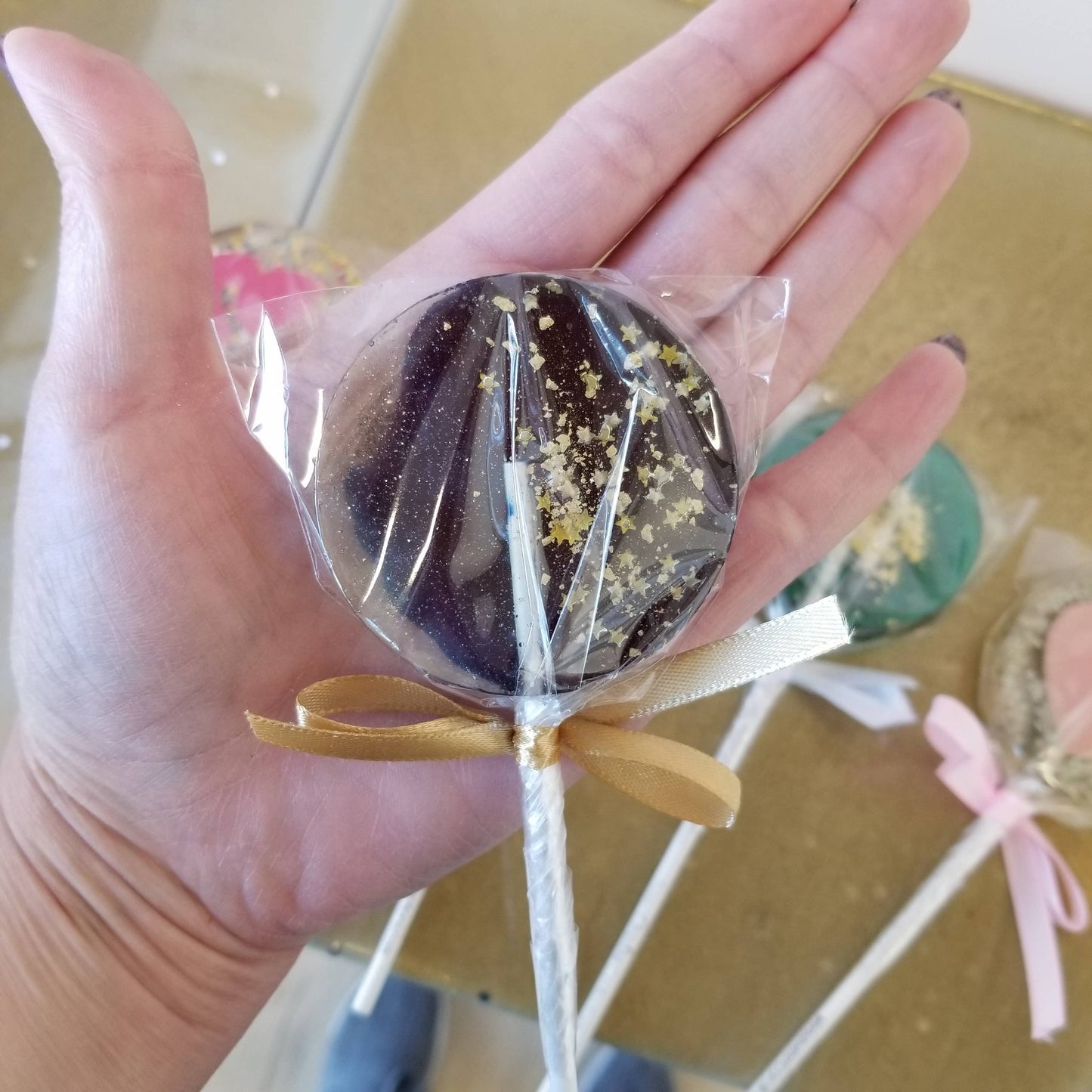 Navy Star Galaxy Lollipop, Blueberry Flavor