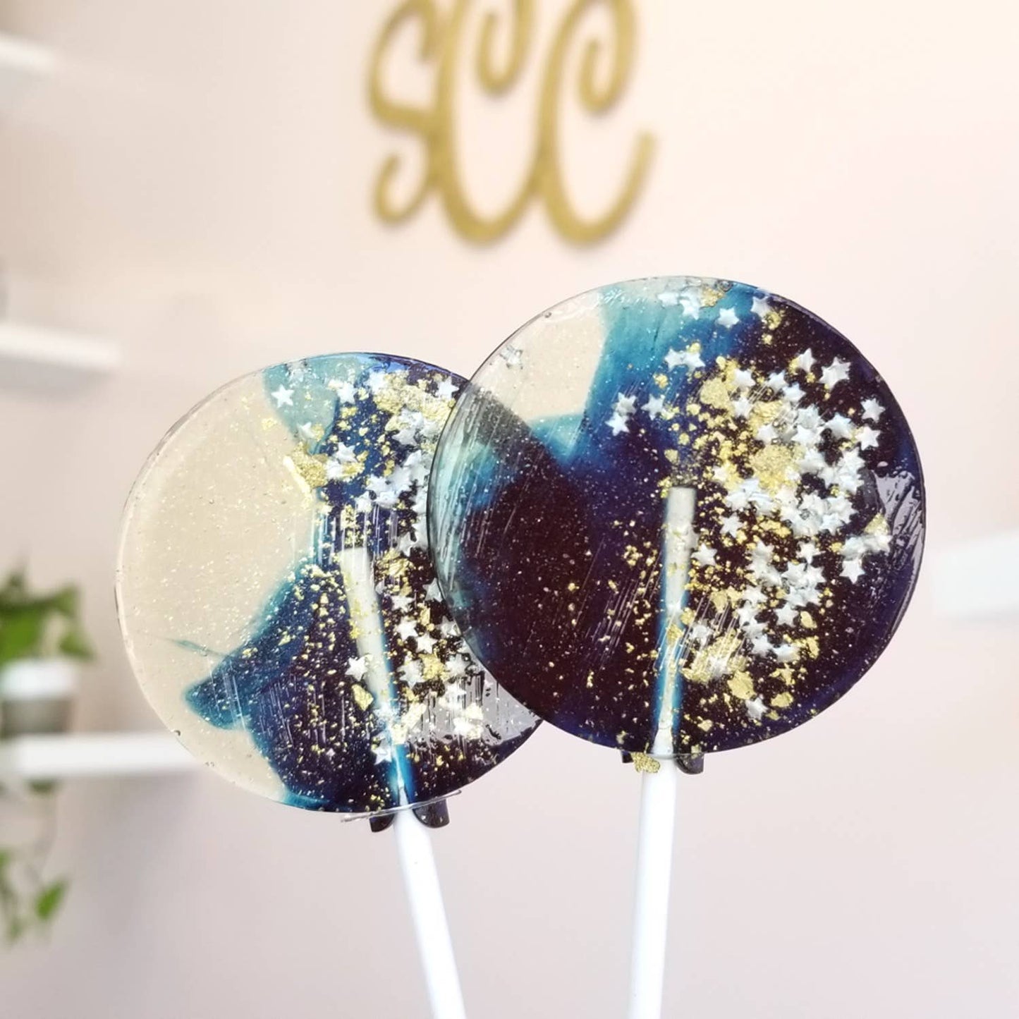 Navy Star Galaxy Lollipop, Blueberry Flavor