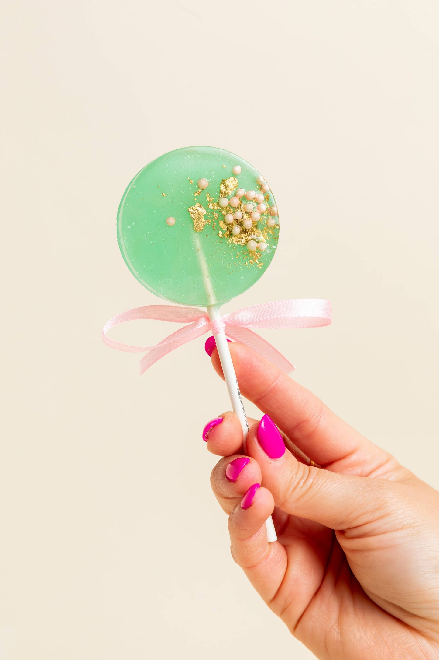 Sea Foam Green & Pink Lollipop, Pear