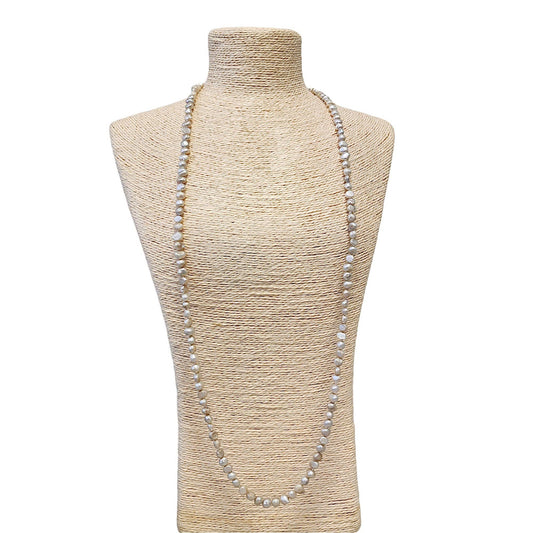 Neutral Beige Single Strand Freshwater Keshi Pearl Necklace