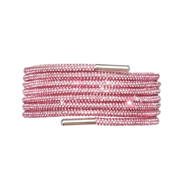 Rhinestone Shoe Laces: Pink