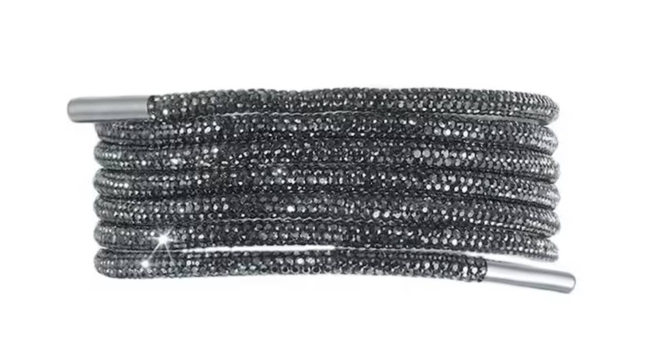 Rhinestone Shoe Laces: Black