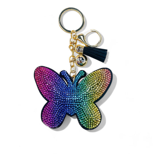 Butterfly Keychains: Black rainbow