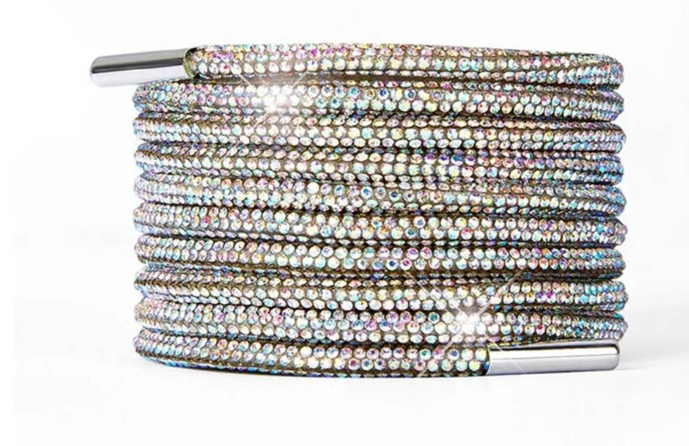 Rhinestone Shoe Laces: Multi-Colored