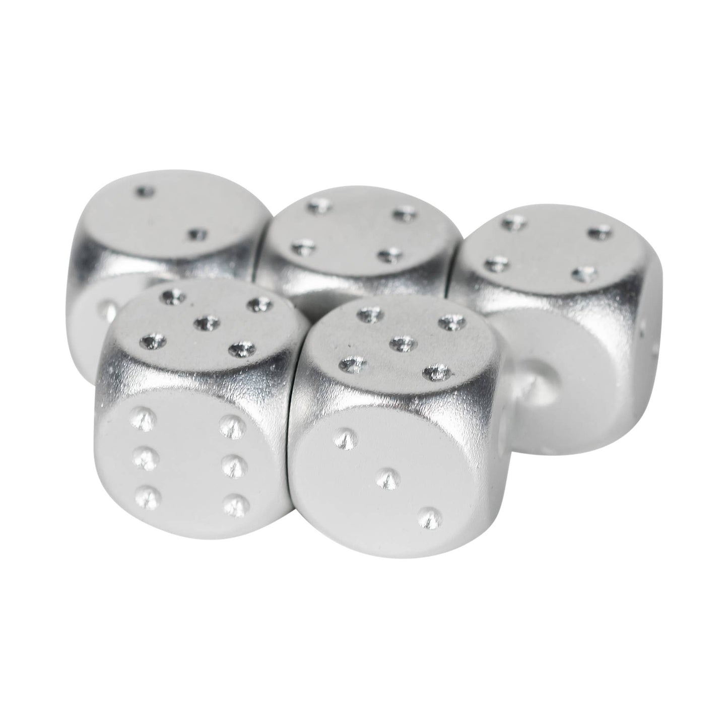 Men's Brushed Stainless Dice Set: Gold