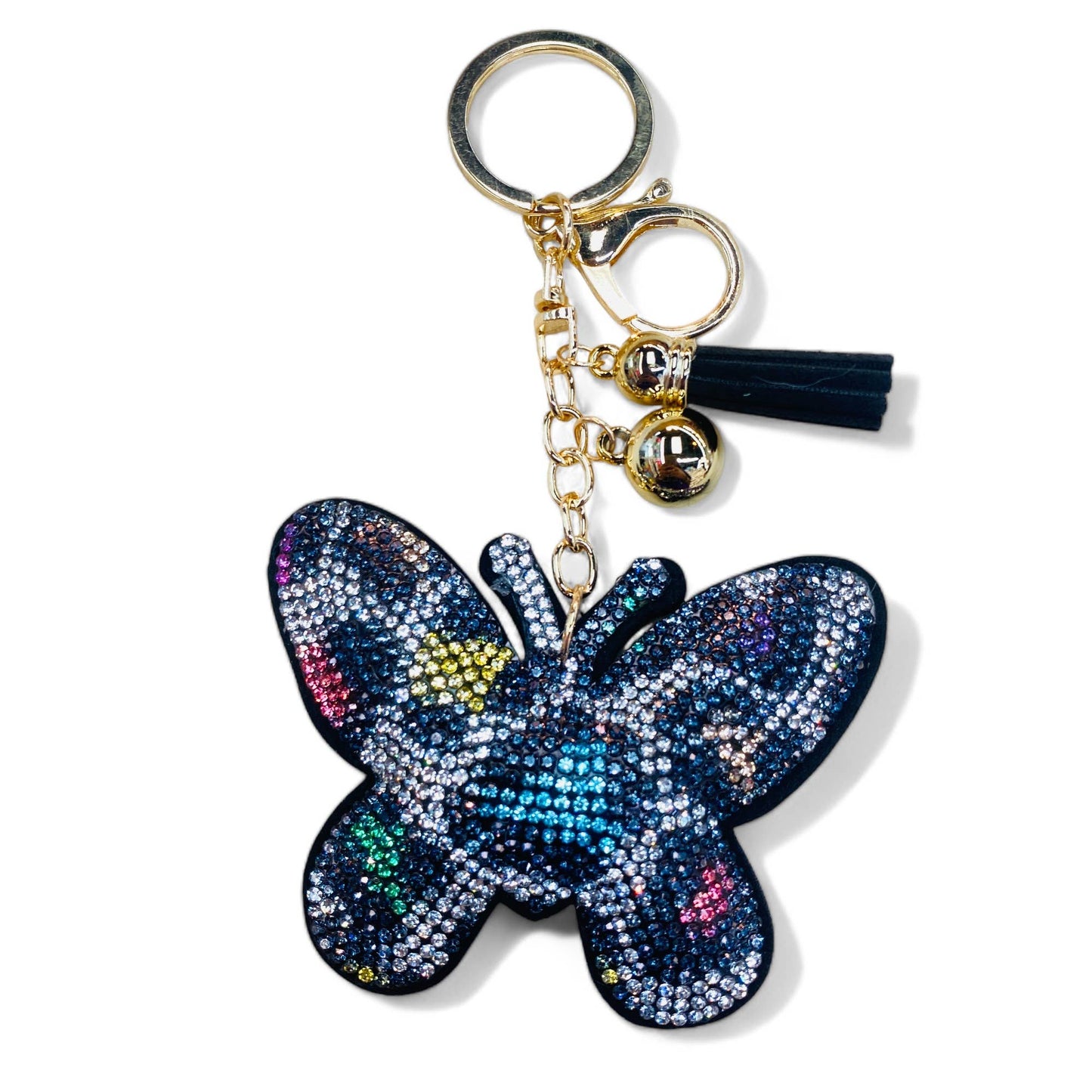 Butterfly Keychains: Black rainbow