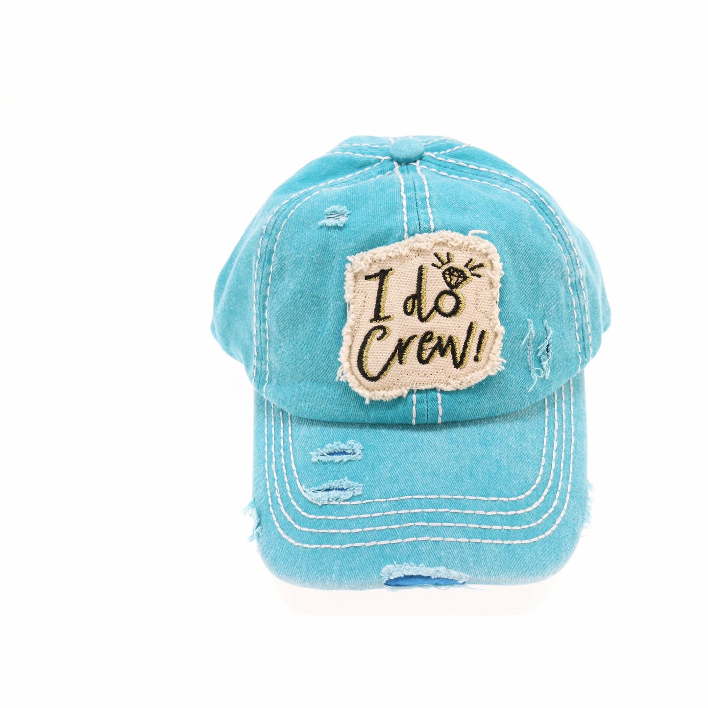 Distressed I Do Crew CC Ball Cap BA2019IDC: Hot Pink