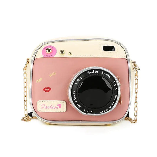 Fun Camera Shaped Handbag Purse: Pink