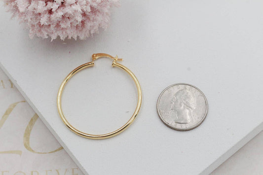 Medium Gold Hoop Earrings 18kt gold plated