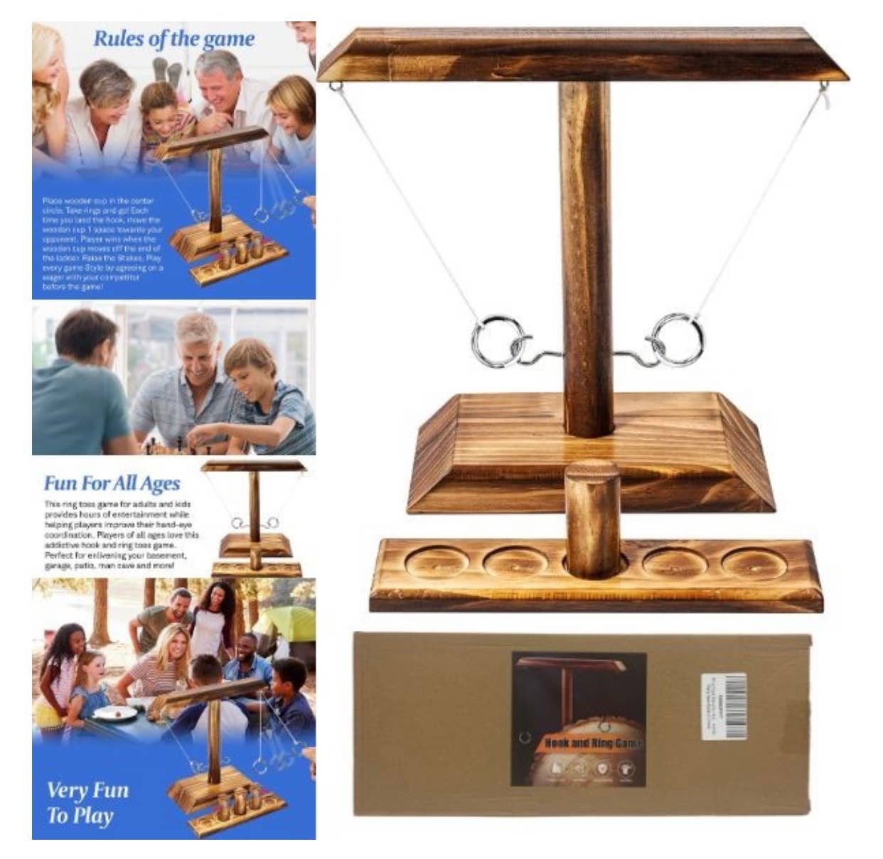 Wooden Games- Hook And Ring Table Top Game