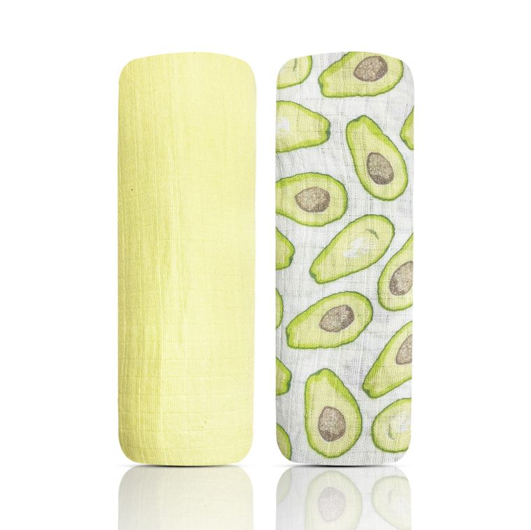 2 Pack Muslin Swaddle Blankets - Avocado